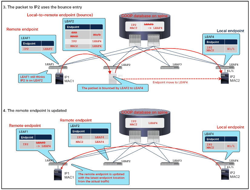 Example of Cisco ACI bounce entry B