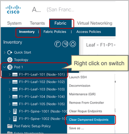 How to clear COOP Dampened Endpoints