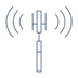 A blue line drawing of a radio antenna  AI-generated content may be incorrect.