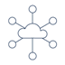 A blue line drawing of a cloud network  AI-generated content may be incorrect.