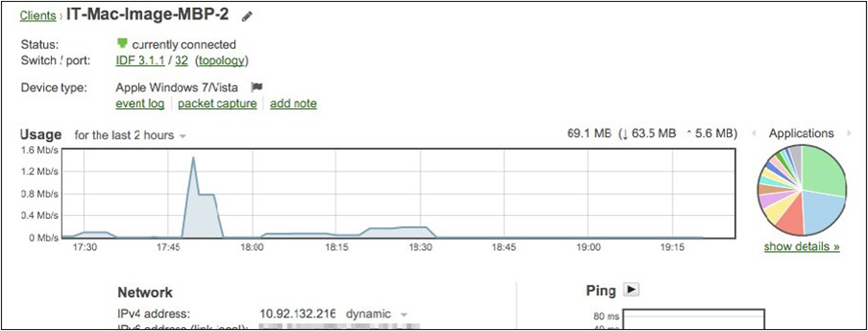 Granular network client visibility up to the application layer