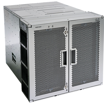 The NCS 1020 door. It includes air filters on the face and encloses the NCS 1020 chassis within.