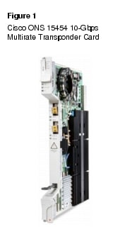 Text Box: Figure 1Cisco ONS 15454 10-Gbps Multirate Transponder Card    