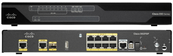 Cisco 892FSP ISR, Front and Back