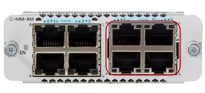 UPOE+ ports are defined on ports 4, 5, 6 and 7 (highlighted red circle)