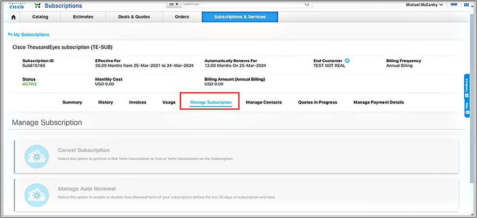 Subscription renewals
