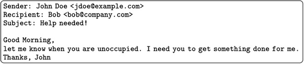 An example of a Business Email Compromise email that can’t be identified based on content alone.
