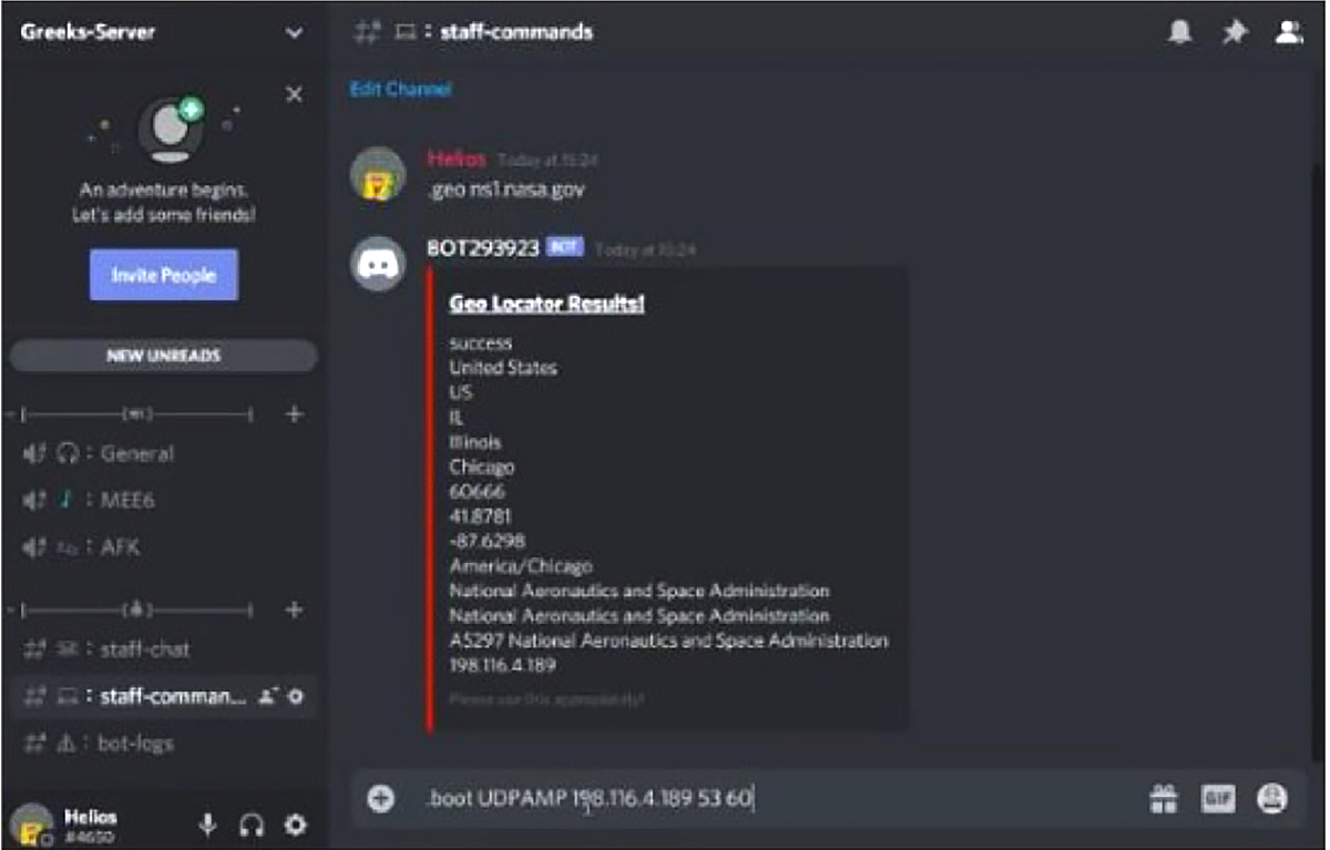 Discord as command-and-control server and console