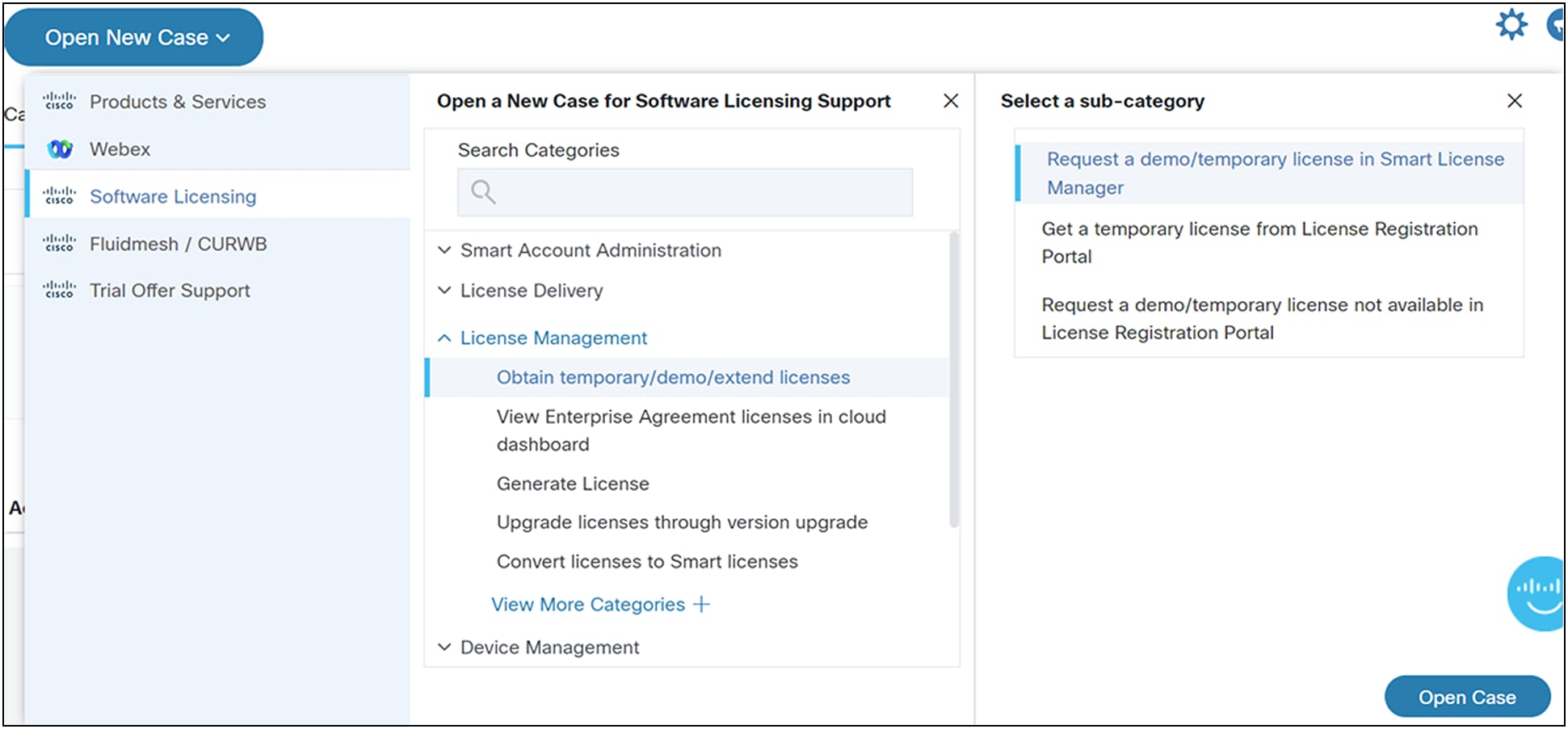 Licensing requests