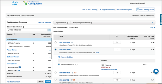 Ordering Steps for Cisco Secure Small Business Edition