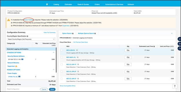 Product Configuration Summary