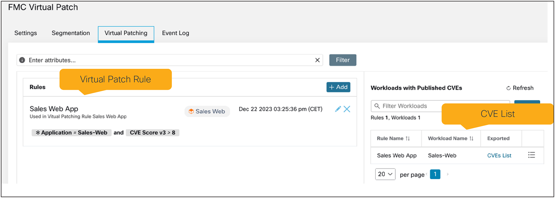 FMC Connector Virtual Patch Use Case