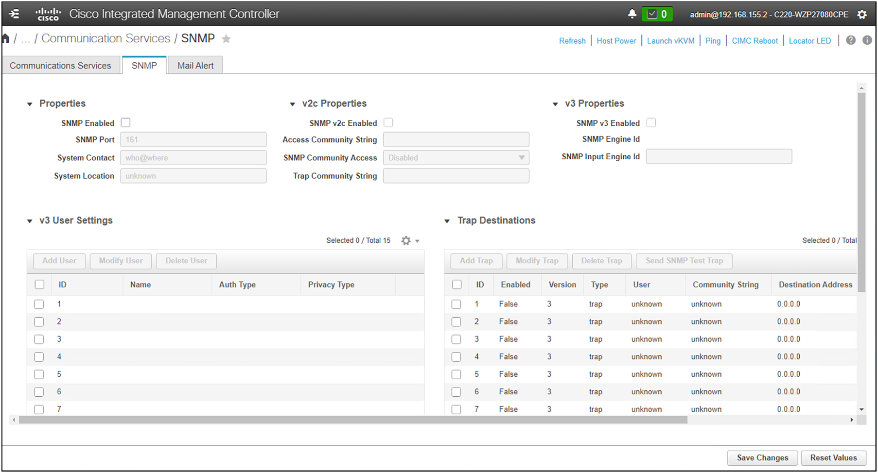 SNMP configuration