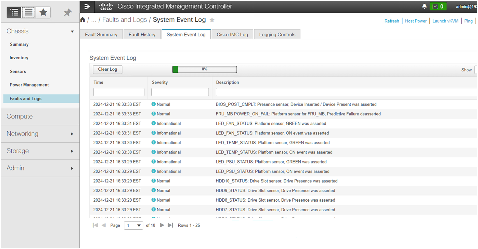 System event logging