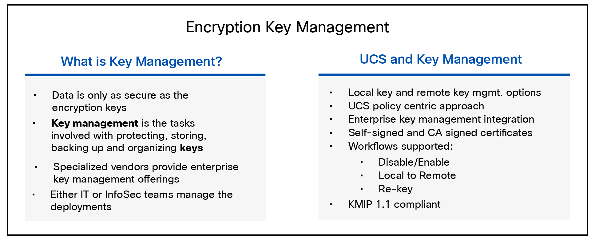 Cisco UCS key management features