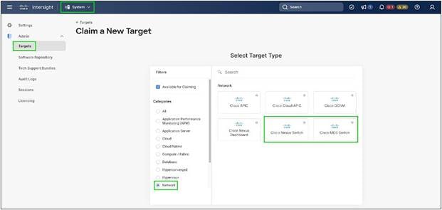 Claiming Cisco Nexus and Cisco MDS targets