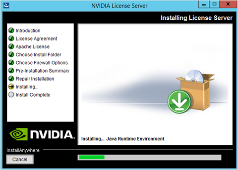 Installing the license server