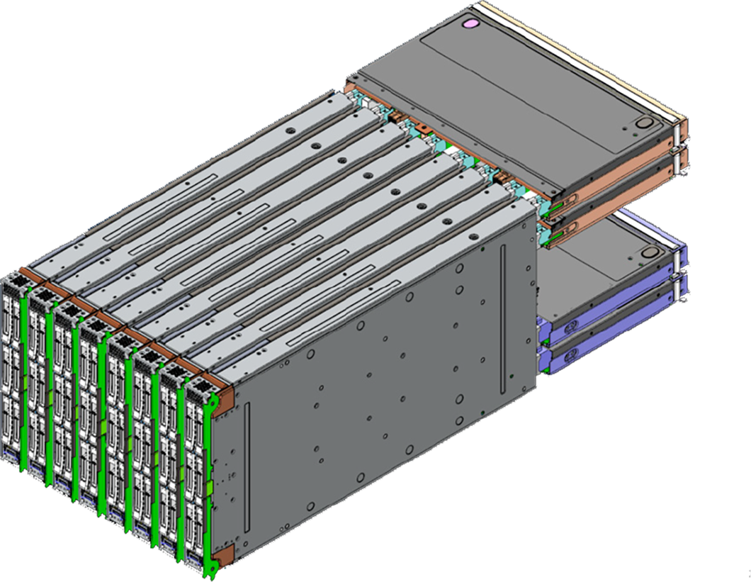 The midplane-free design gives the chassis the capability to adapt to new technology—such as X-Fabric modules—as it emerges