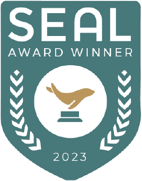 A seal award logo with a seal in the middleDescription automatically generated