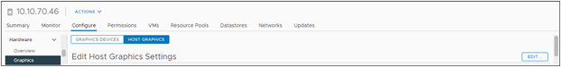 Host graphics settings in vCenter