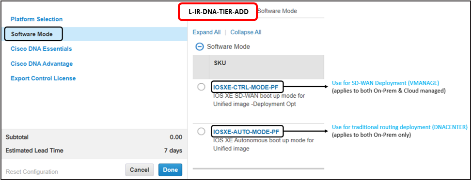 Deployment Mode Options