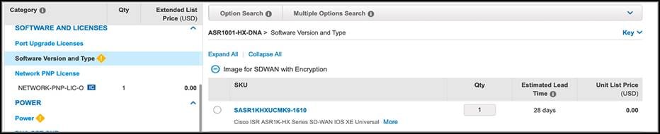 Choose the Software Image and Type