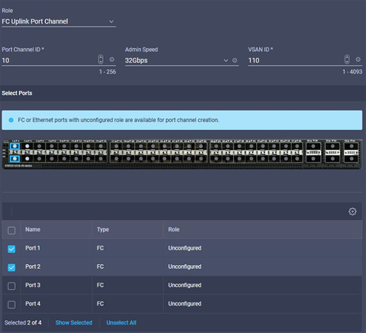 Configuring PortChannels from Intersight