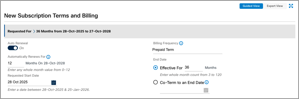 Renewal and billing