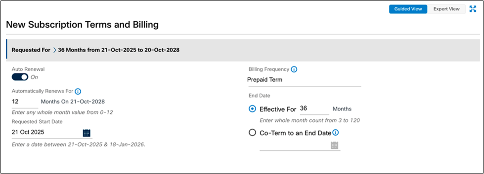 Subscription details
