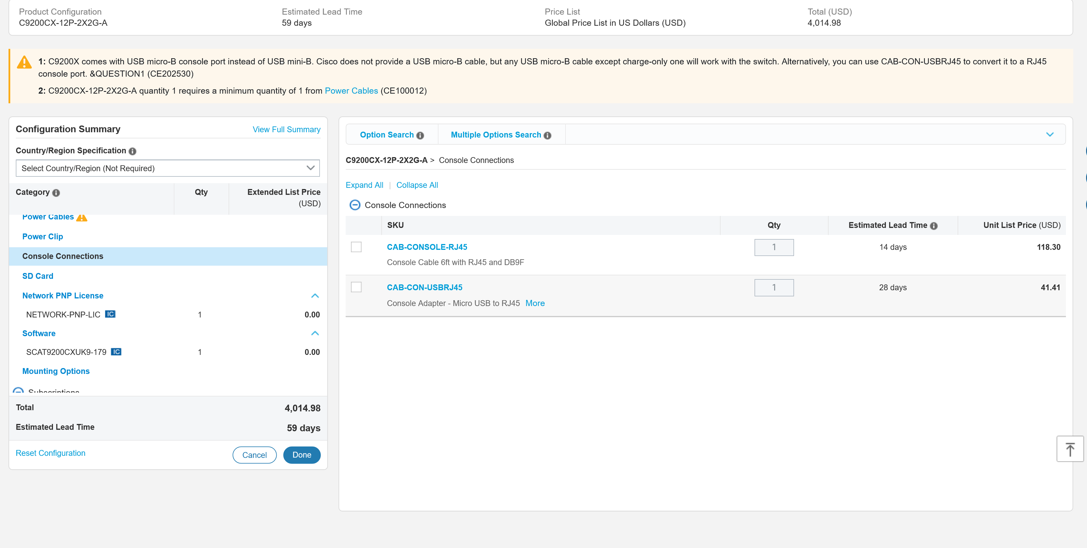 Cisco DNA Software summary with license removed