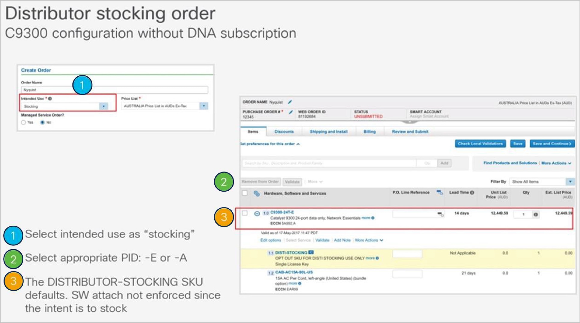 Distributor Ordering Cisco Catalyst 9200 for Stocking