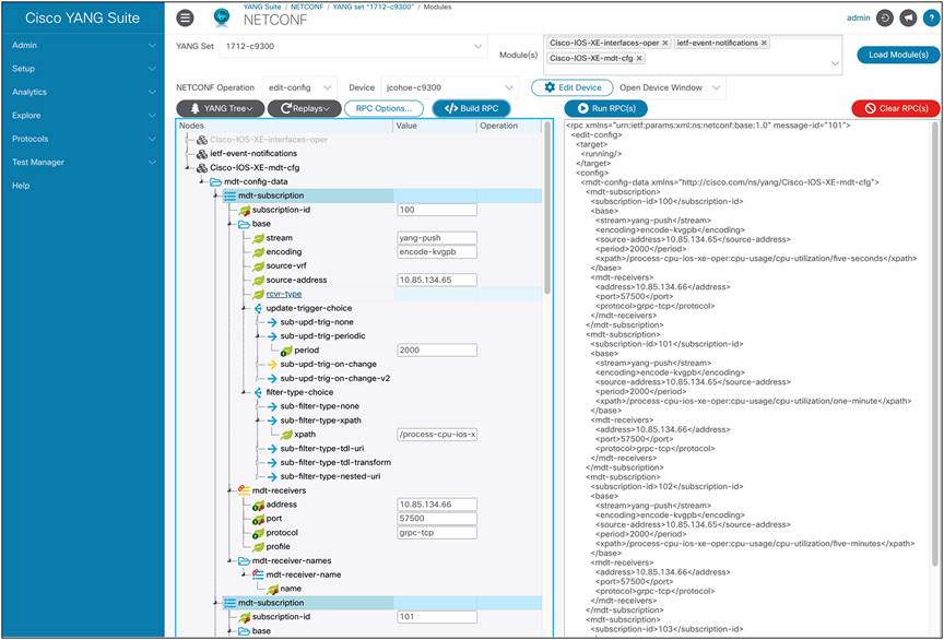 Configuring gRPC dial-out subscriptions using NETCONF