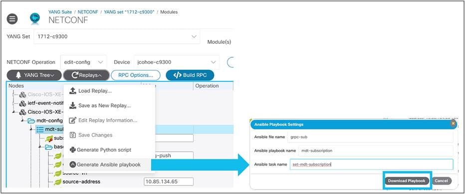 Generating an Ansible playbook to configure telemetry subscriptions at scale