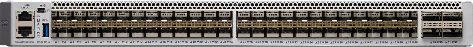 C9500-24Y4C: Cisco Catalyst 9500 Series high-performance switch with 24x 1/10/25G Gigabit Ethernet + 4x 40/100G Uplink