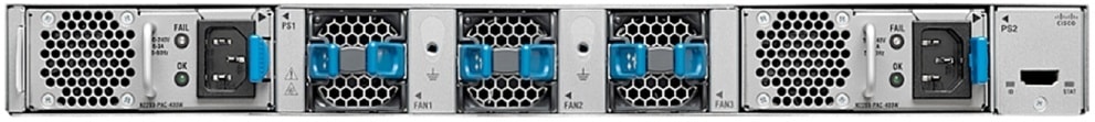 Cisco Nexus 2332TQ with Blue Handles Indicating Forward Airflow