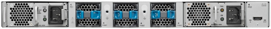 Cisco Nexus 2348TQ-E with Blue Handles Indicating Forward Airflow