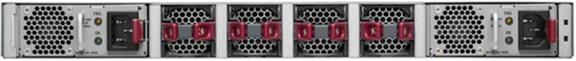 Cisco Nexus 3548 and 3524 with red handles indicating port-side intake airflow