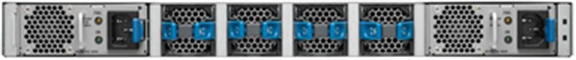 Cisco Nexus 3548-XL and 3524-XL with blue handles indicating port-side exhaust airflow