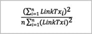 Jain’s fairness index to measure the uniform utilization of links