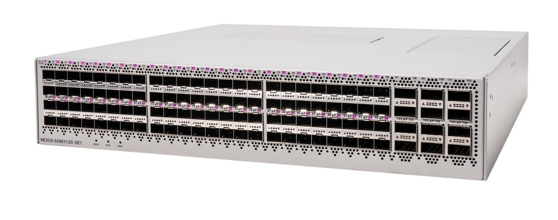 A white electronic device with many rows of black and pink squaresAI-generated content may be incorrect.