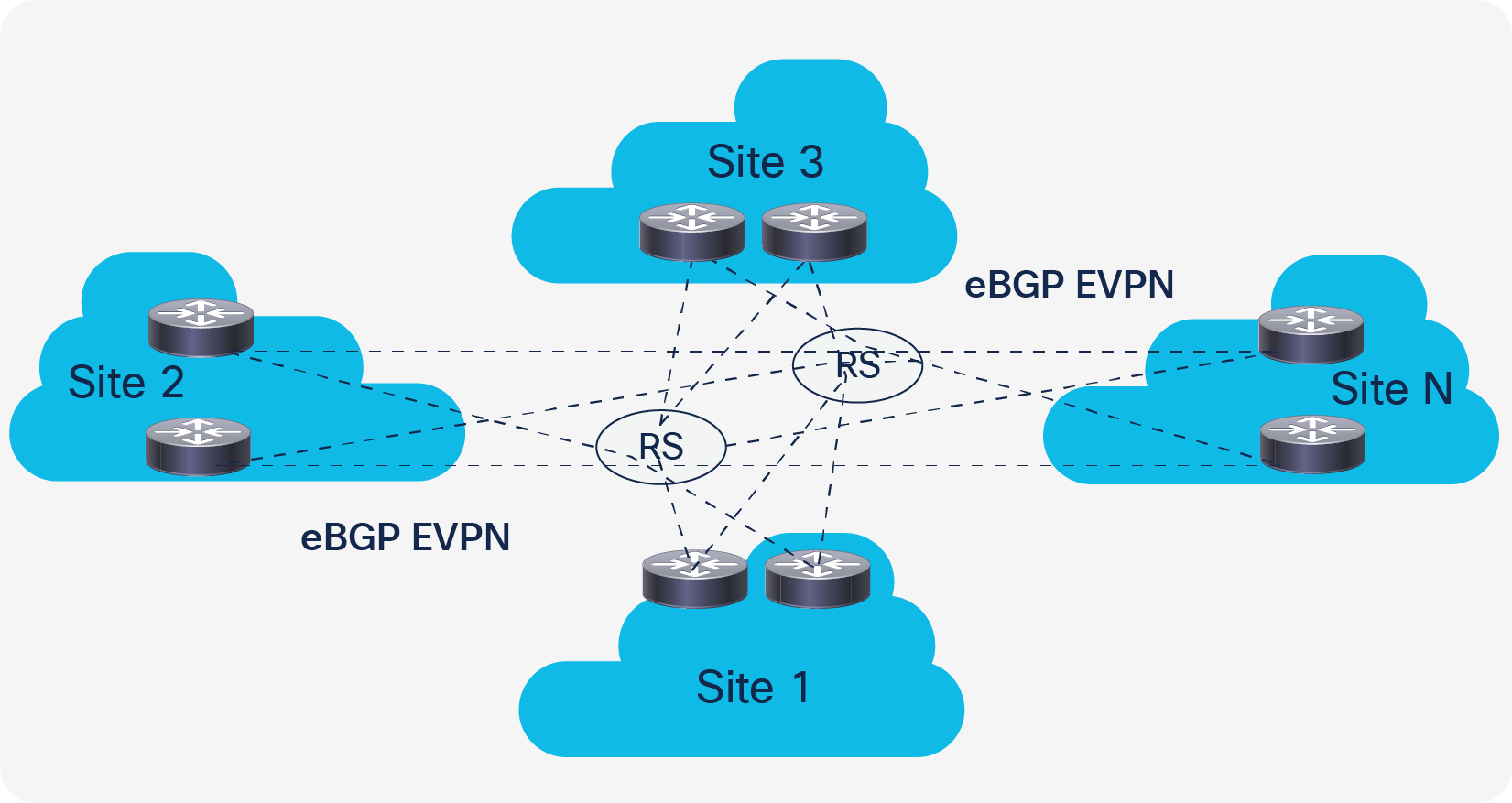 EVPN Multi-Site with route server