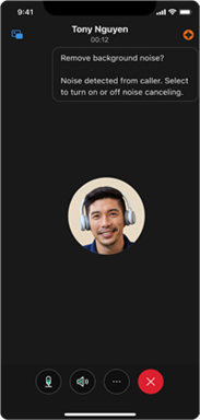 Eliminate background noise from external callers with a single click in the Webex App
