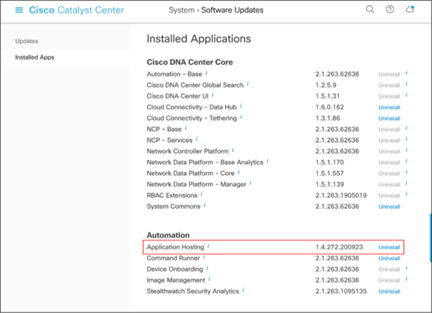 Location of the Application Hosting package