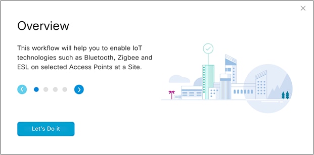 Modal box for the Enable IoT Services option