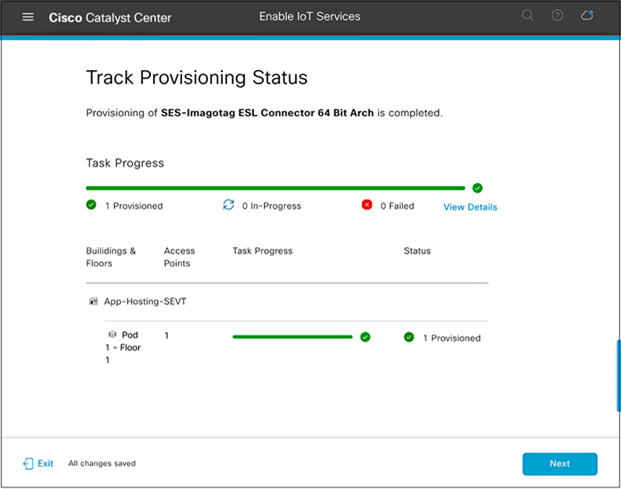 Success case when deploying an application to an access point