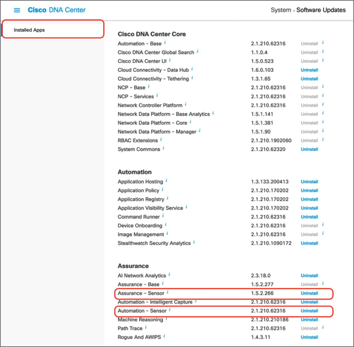 Location of Assurance – Sensor and Automation – Sensor packages