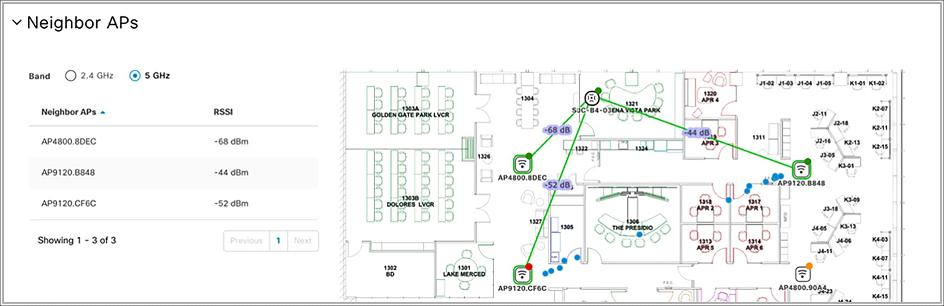 Neighbor APs map view