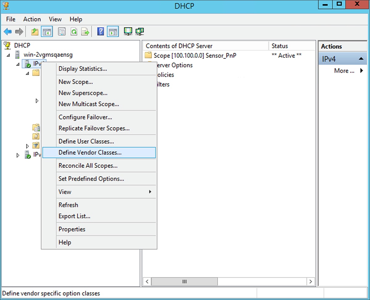 Define Vendor Classes location on Windows Server
