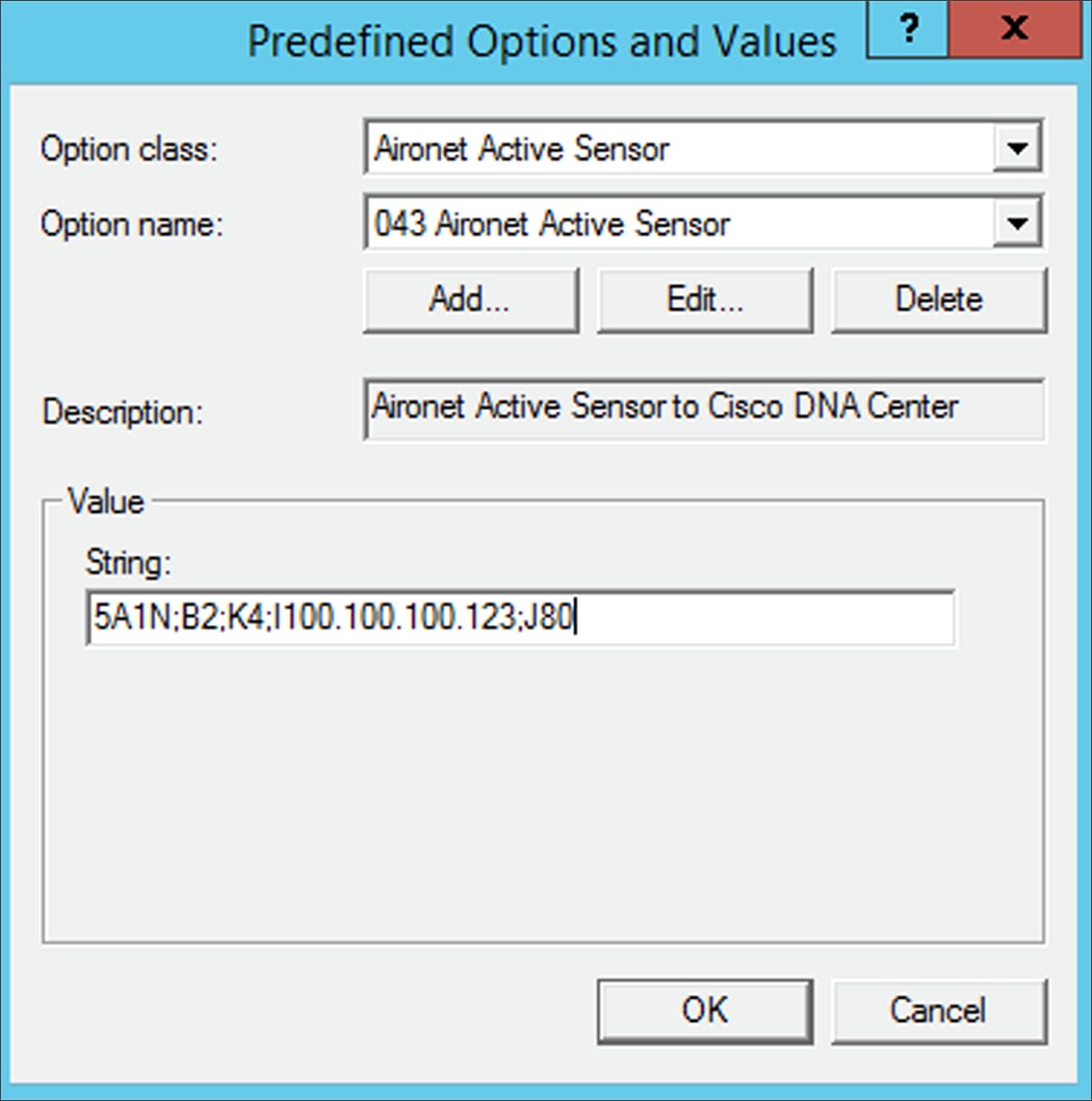 Specifying the string input for the option
