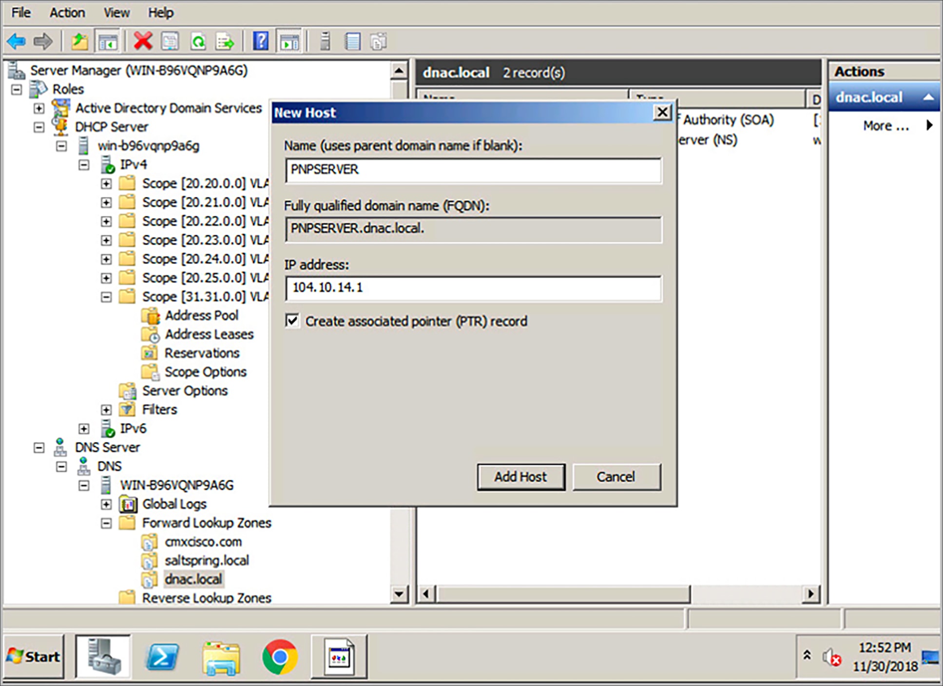DNS configuration on Windows Server